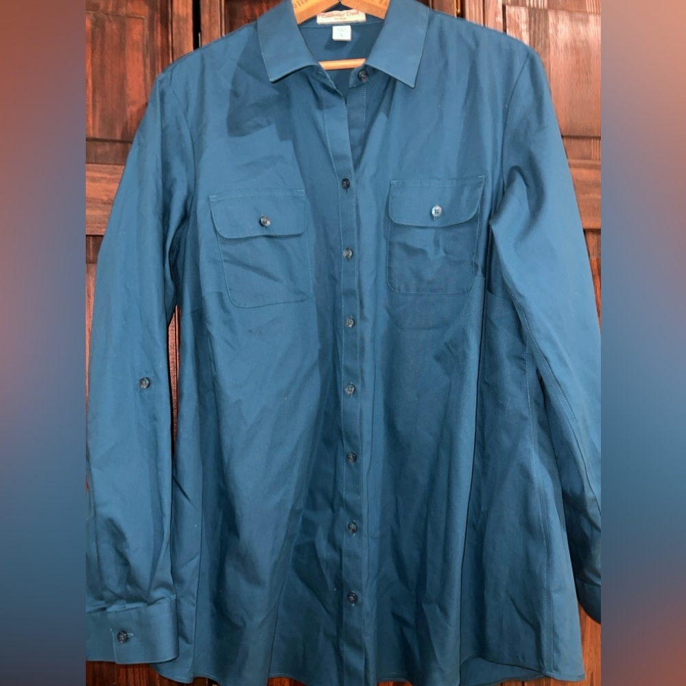Coldwater Creek‎ blue button up size 16